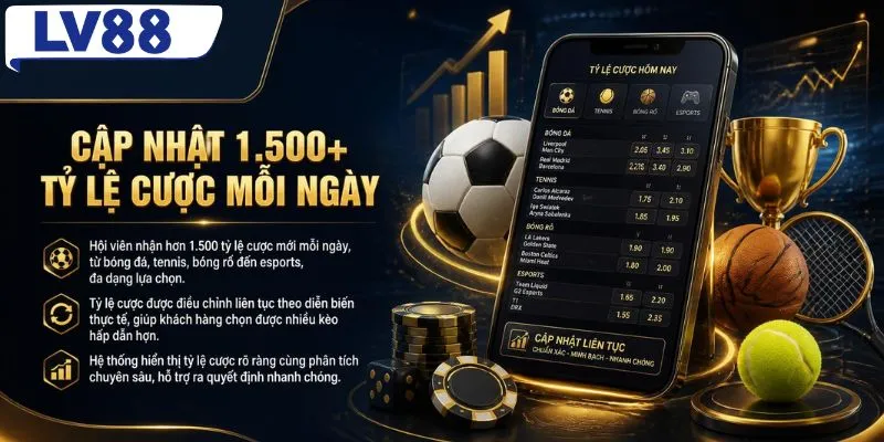 Cá cược thể thao có hơn 1.500 kèo cược mỗi ngày