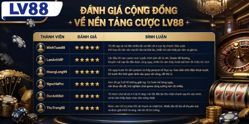 Nhận xét từ cộng đồng về thương hiệu cá cược LV88