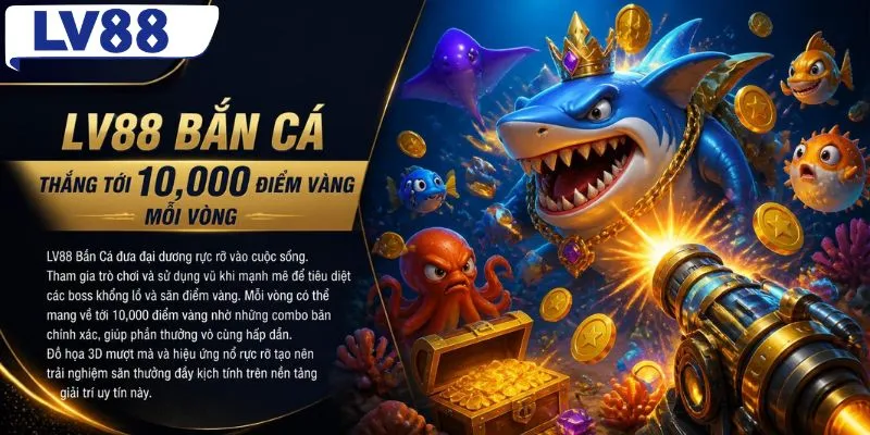 Sân chơi bắn cá LV88 đồ họa 3D sống động